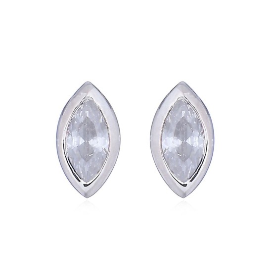 925 Silver Marquise CZ Set Stud Earrings