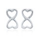925 Silver Infinity Heart Stud Earrings