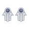 925 Silver CZ Set Hamsa Earrings