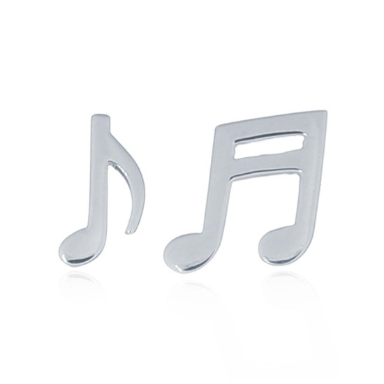 925 Silver Musical Note Stud Earrings