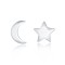 925 Silver Moon & Star Stud Earrings