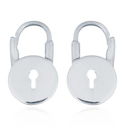 925 Silver Love Padlock Earrings