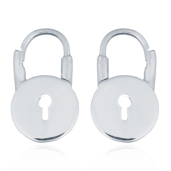 925 Silver Love Padlock Earrings