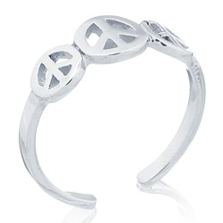 925 Silver Peace Toe Ring