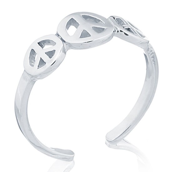 925 Silver Peace Toe Ring