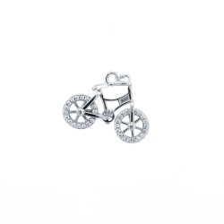 925 Silver CZ Set Bicycle Pendant