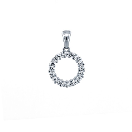 925 Silver CZ Set Circle of Life Pendant