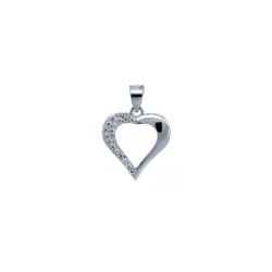 925 Silver CZ Set Heart pendant