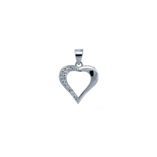 925 Silver CZ Set Heart pendant