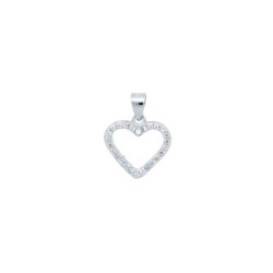 925 Silver CZ Set Heart Pendant