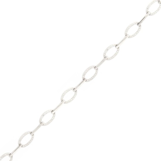 925 Silver Rhodium Plated CZ Set Bracelet
