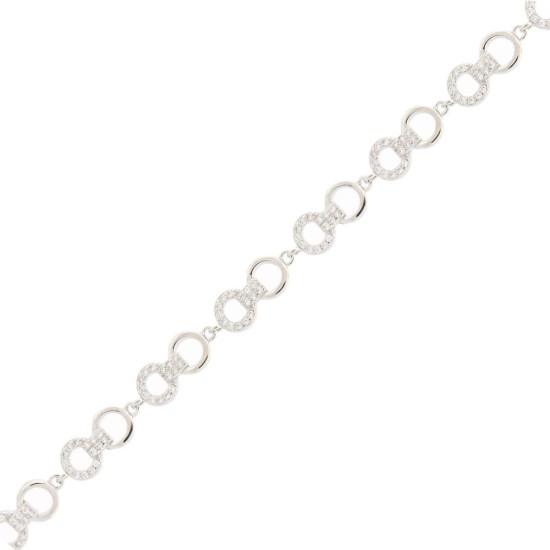 925 Silver Rhodium Plated CZ Set Bracelet
