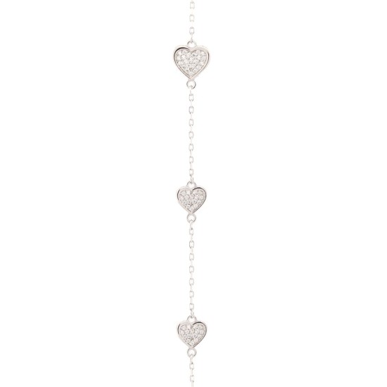 925 Silver Rhodium Plated CZ Set Bracelet