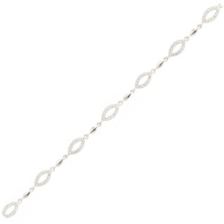 925 Silver Rhodium Plated CZ Set Bracelet