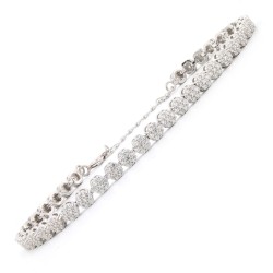 925 Silver Rhodium Plated CZ Set Bracelet