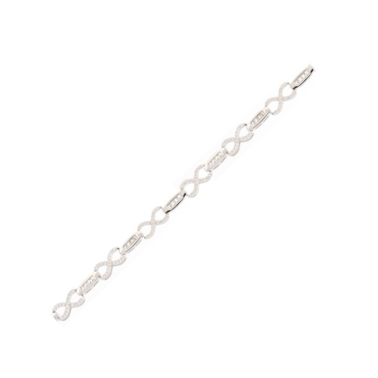 925 Silver Rhodium Plated CZ Set Bracelet