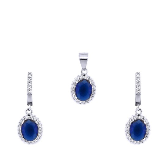 925 Silver Rhodium Plated CZ Princess Kate Style Earrings