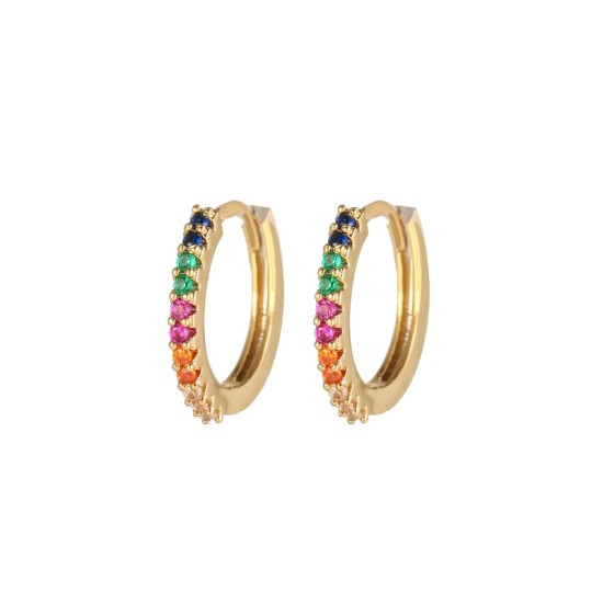 925 Silver 14ct Gold Plated CZ Set Earrings