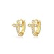 925 Silver 14ct Gold Plated CZ Set Earrings