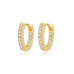 925 Silver 14ct Gold Plated CZ Set Earrings