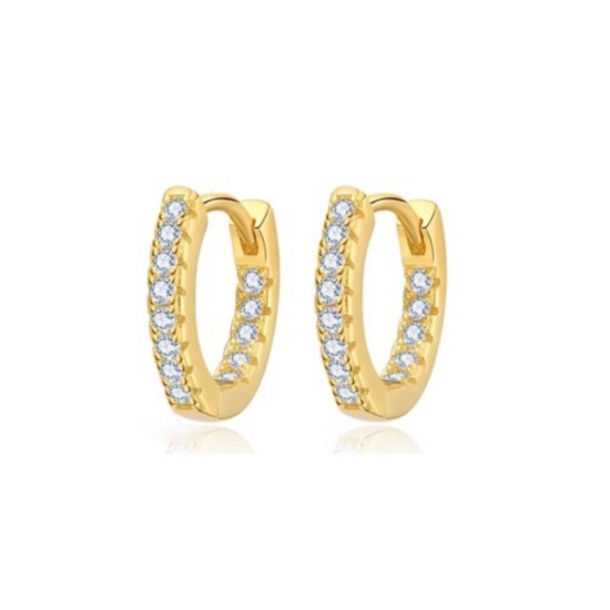 925 Silver 14ct Gold Plated CZ Set Earrings