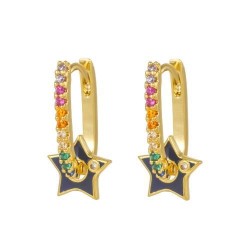 925 Silver 14ct Gold Plated CZ Set Earrings