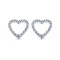 925 Silver Rhodium Plated CZ Set Heart Stud Earrings