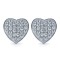 925 Silver Rhodium Plated CZ Set Heart Stud Earrings