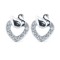 925 Silver Rhodium Plated CZ Set Heart Stud Earrings