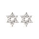 925 Silver Rhodium Plated CZ Set Star of David Stud Earrings