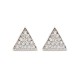 925 Silver Rhodium Plated CZ Set Triangle Stud Earrings