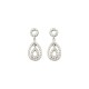 925 Silver Rhodium Plated CZ Set Drop Earrings