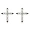 925 Silver Rhodium Plated CZ Set Cross Stud Earrings