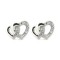 925 Silver Rhodium Plated CZ Set Heart Stud Earrings