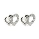 925 Silver Rhodium Plated CZ Set Heart Stud Earrings