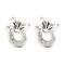 925 Silver Rhodium Plated CZ Set Cat Stud Earrings
