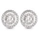 925 Silver Rhodium Plated CZ Set Stud Earrings