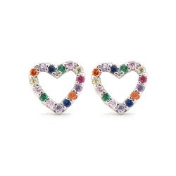 925 Silver Rhodium Plated CZ Set Stud Earrings