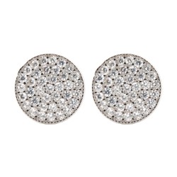 925 Silver Rhodium Plated CZ Set Stud Earrings