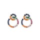 925 Silver Rhodium Plated CZ Set Stud Earrings