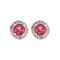 925 Silver Rhodium Halo Stud Earrings Ruby Centre CZ