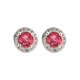 925 Silver Rhodium Halo Stud Earrings Ruby Centre CZ