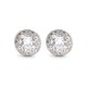925 Silver Rhodium Halo CZ Stud Earrings White