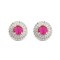 925 Silver Rhodium Halo Stud Earrings Ruby Centre CZ