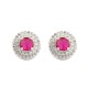 925 Silver Rhodium Halo Stud Earrings Ruby Centre CZ