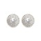 925 Silver Rhodium Halo CZ Stud Earrings White