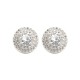 925 Silver Rhodium Halo CZ Stud Earrings White