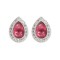 925 Silver Rhodium Pear Shape Stud Earrings Ruby Centre CZ