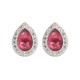 925 Silver Rhodium Pear Shape Stud Earrings Ruby Centre CZ