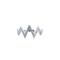 925 Silver Rhodium CZ Set Zig Zag Ring